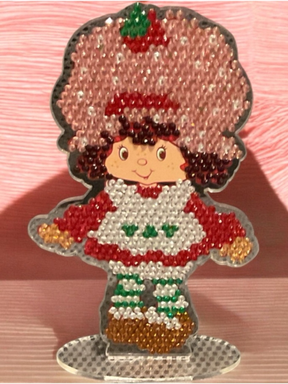 Strawberry Shortcake diamond, art, decor, cute sparkly shelf decoration